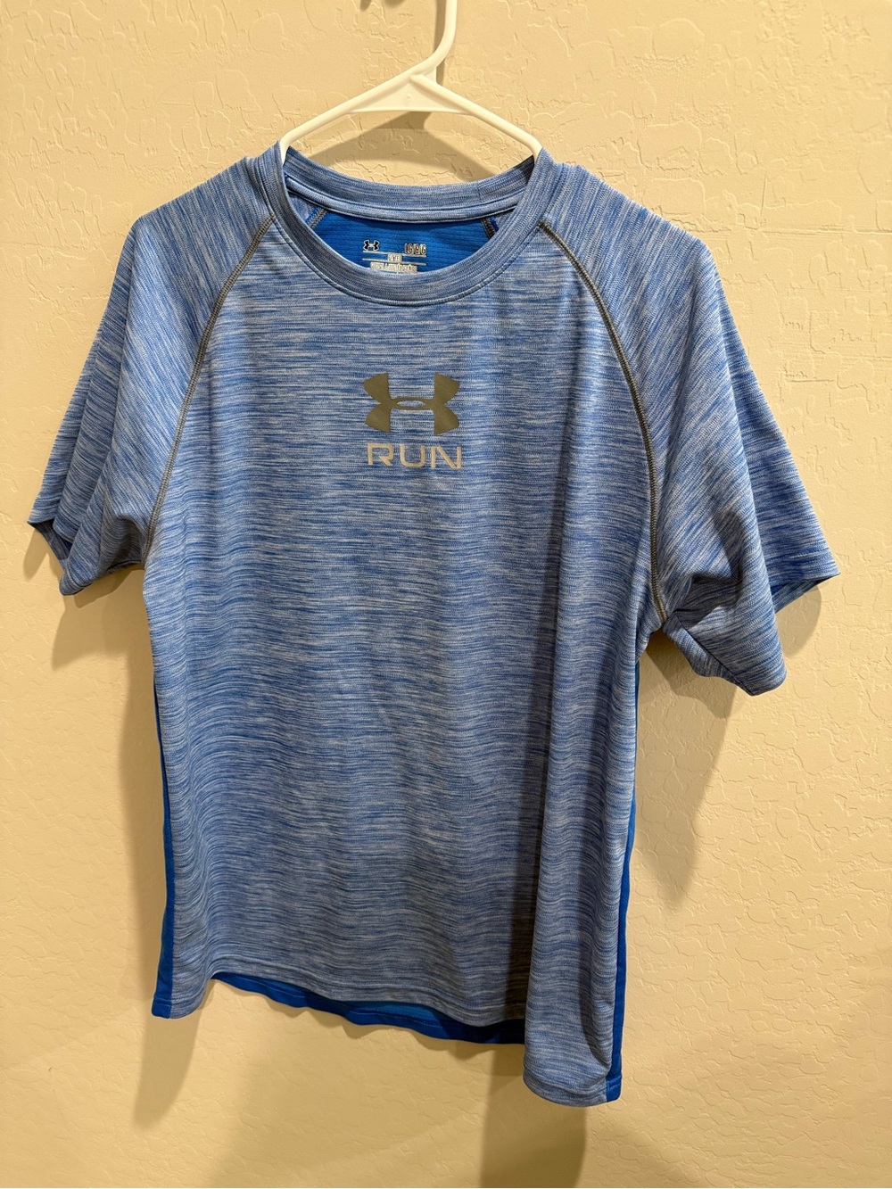 Under Armour Heathered Blue RUN Performance Tee
